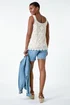 Roman Natural Cotton Crochet Knit Vest Top - Size 10 Image 4