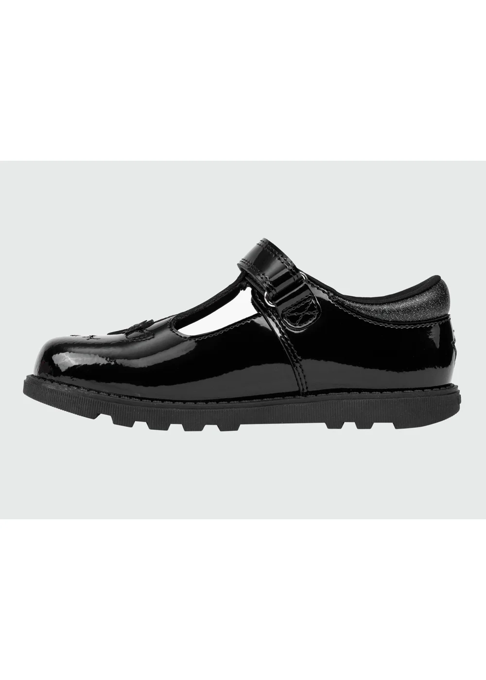 ToeZone Girls Black Lilo Patent Unicorn Rip Tape School Shoes (Younger 6 – Older 1) - 10 Infants Image 5