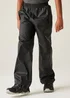 Regatta Kids Pack It Black Waterproof Breathable Isolite Overtrousers (2-14 yrs) - Age 7-8 Years Image 1