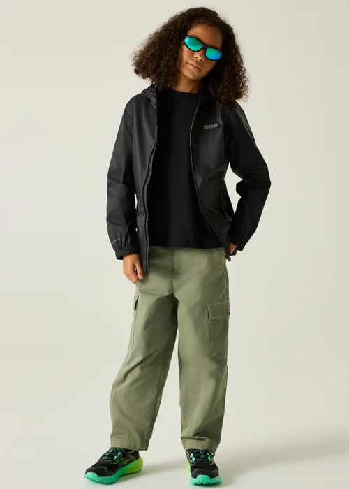 Regatta Black Kids Pack-It III Waterproof Breathable Isolite Jacket (3-16 Years) - Age 3-4 Years Image 3