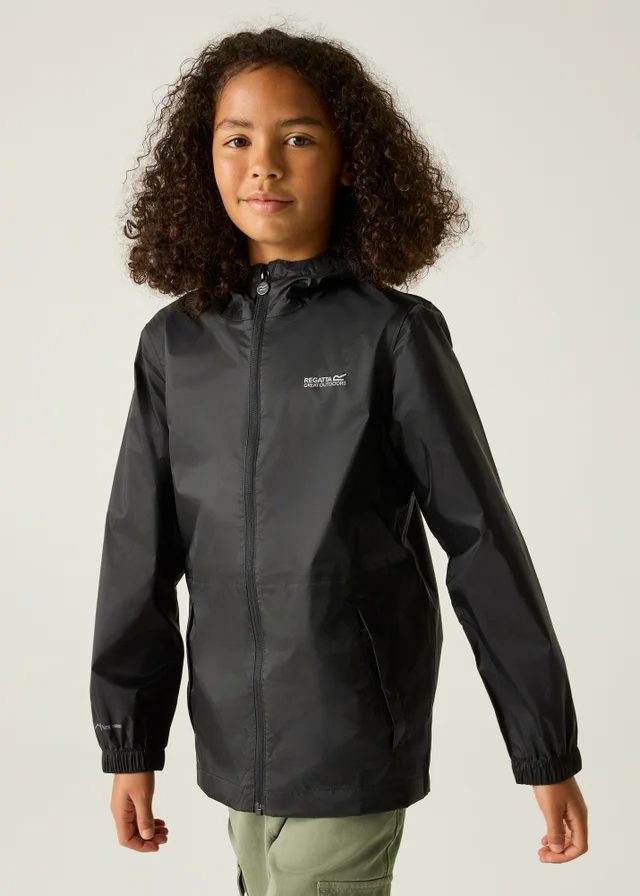 Regatta Black Kids Pack-It III Waterproof Breathable Isolite Jacket (3-16 Years)