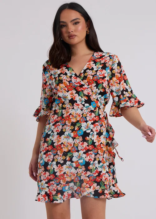 Urban Bliss Red Bucks Floral Wrap Dress - 12 Image 3