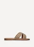 Linzi Solar Sand Raffia Link Design Flat Slider Sandal - Size 4 Image 2