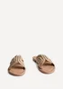Linzi Solar Sand Raffia Link Design Flat Slider Sandal - Size 4 Image 3