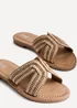 Linzi Solar Sand Raffia Link Design Flat Slider Sandal - Size 4 Image 4