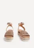 Linzi Sundown Pink Faux Leather Handwoven Espadrille Flatform Sandal - Size 4 Image 3
