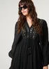 Blue Vanilla Black Embellished Kimono Sleeve Mini Dress - M Image 3