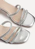 Linzi Hariette Silver Faux Leather Plaited Block Heeled Sandals - Size 7 Image 4