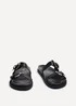 Linzi Miko Black Faux Leather Flat Sandal - Size 6 Image 3