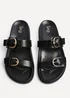 Linzi Miko Black Faux Leather Flat Sandal - Size 6 Image 4