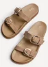 Linzi Miko Taupe Nubuck Flat Sandal - Size 6 Image 4