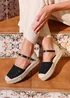 Linzi Adelina Black Woven Two Part Espadrille Sandal - Size 8 Image 1