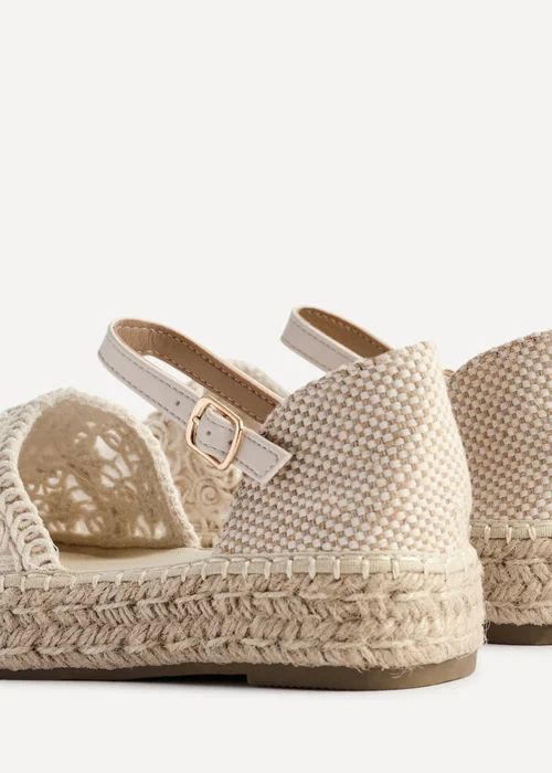 Linzi Adelina Beige Woven Two Part Espadrille Sandal - Size 4 Image 4