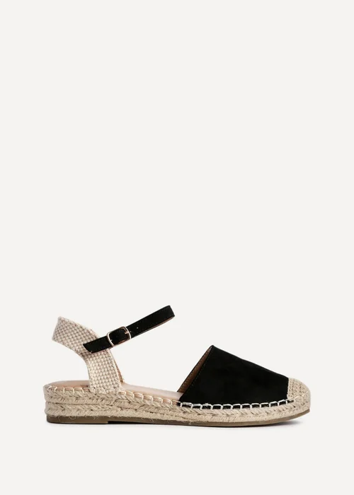 Linzi Neroli Black Suede Closed Toe Espadrille Flatform Sandal - Size 5 Image 2