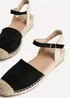 Linzi Neroli Black Suede Closed Toe Espadrille Flatform Sandal - Size 5 Image 4