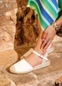 Linzi Neroli White Faux Leather Closed Toe Espadrille Flatform Sandal - Size 7 Image 1