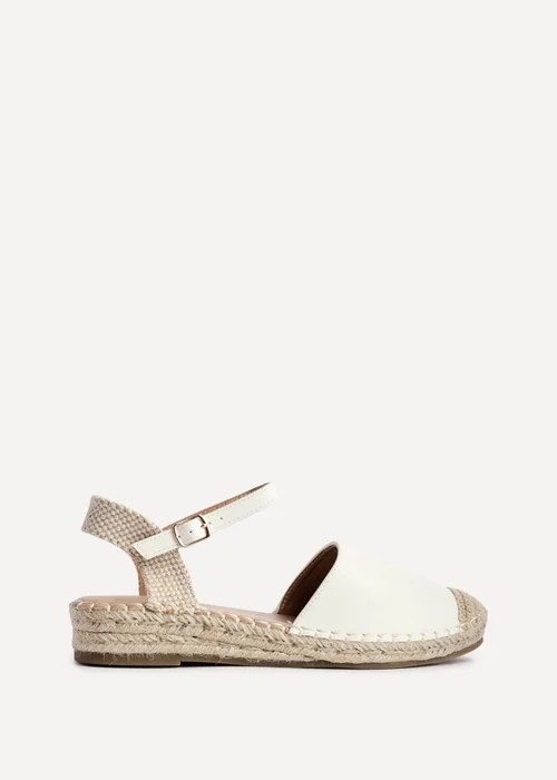 Linzi Neroli White Faux Leather Closed Toe Espadrille Flatform Sandal - Size 7 Image 2