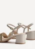 Linzi Indie Ivory Raffia Diamante Block Heeled Sandal - Size 6 Image 5