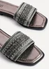Linzi Fernanda Black Embellished Slip On Sandals - Size 6 Image 5