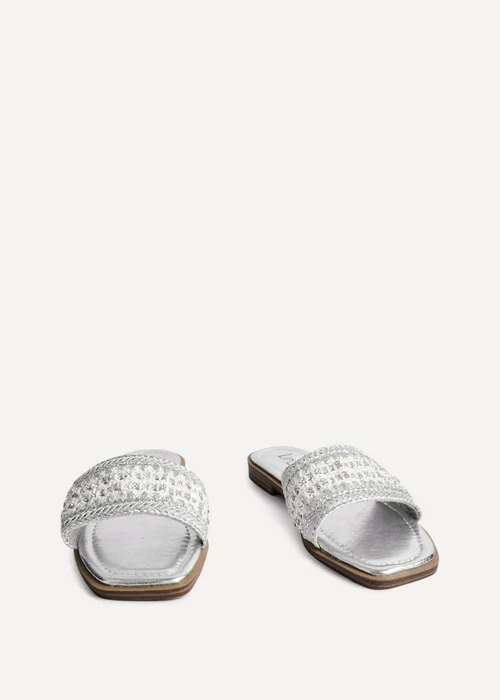 Linzi Fernanda Silver Embellished Slip On Sandals - Size 3 Image 3