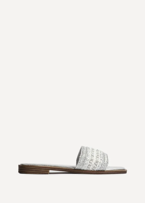 Linzi Fernanda Silver Embellished Slip On Sandals - Size 3 Image 2