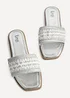 Linzi Fernanda Silver Embellished Slip On Sandals - Size 3 Image 4
