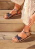 Linzi Isabel Grey Faux Leather Two Part Sandal - Size 7 Image 1