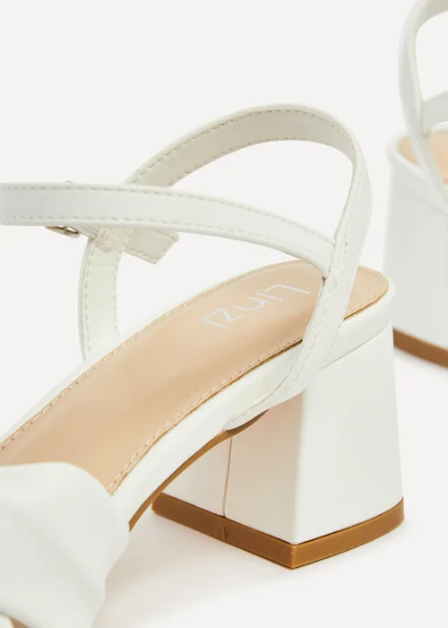 Linzi Charlotte White Faux Leather Block Heeled Sandal - Size 7 Image 4