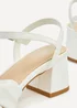 Linzi Charlotte White Faux Leather Block Heeled Sandal - Size 7 Image 4