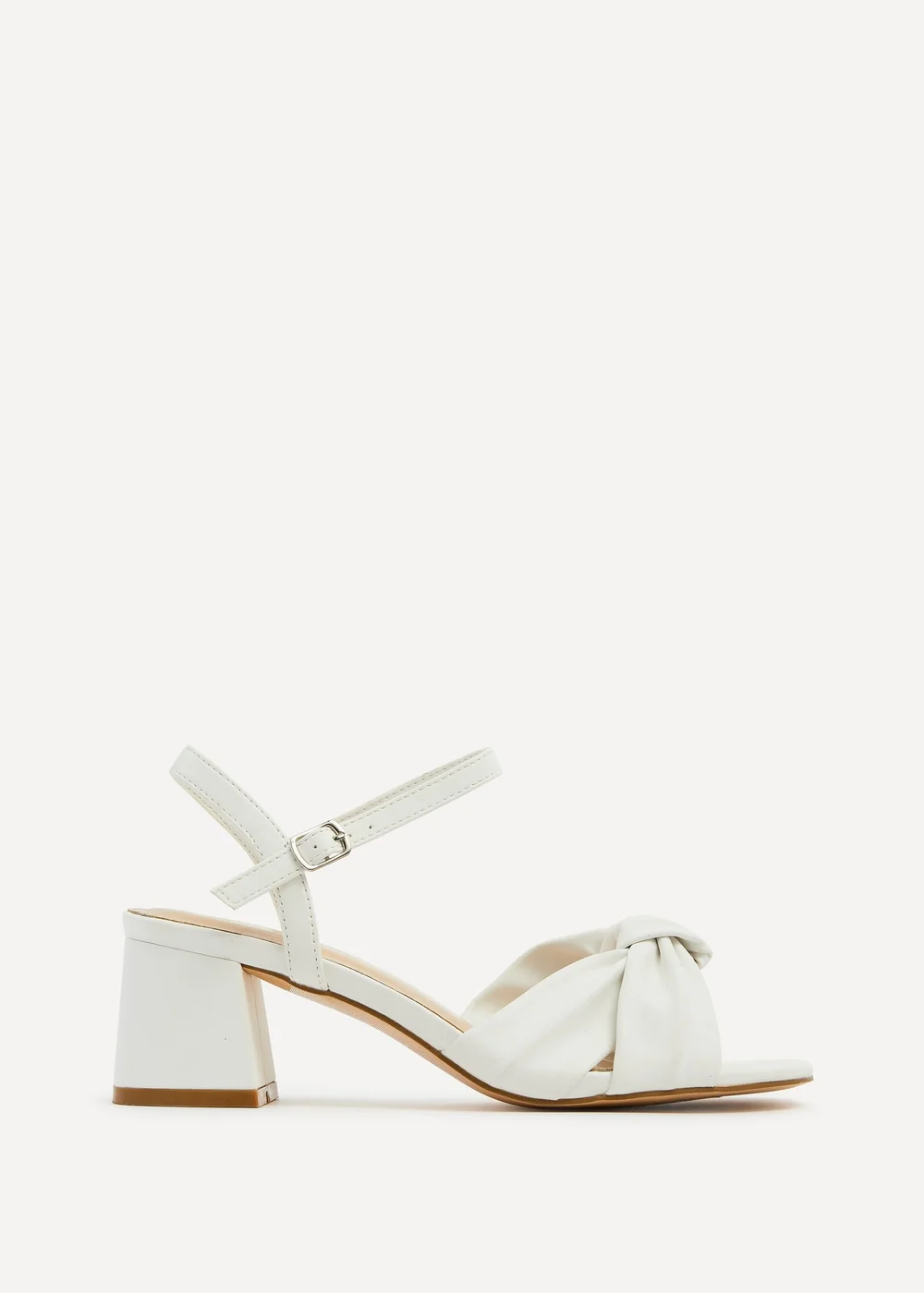 Linzi Charlotte White Faux Leather Block Heeled Sandal - Size 7 Image 2