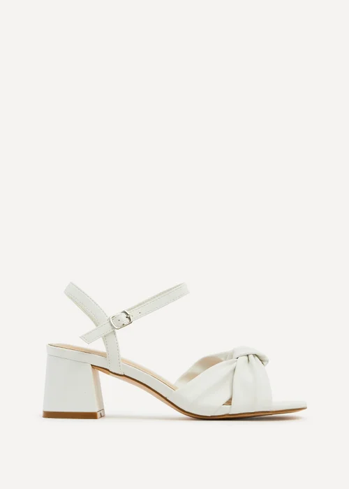 Linzi Charlotte White Faux Leather Block Heeled Sandal - Size 7 Image 2