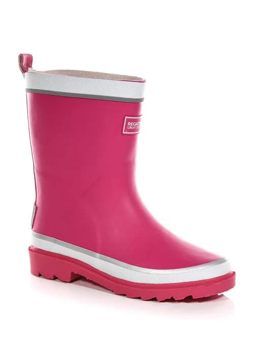Regatta Rose Pink Kids Foxfire Reflective Wellies - Size 11 Infants Footwear Image 2
