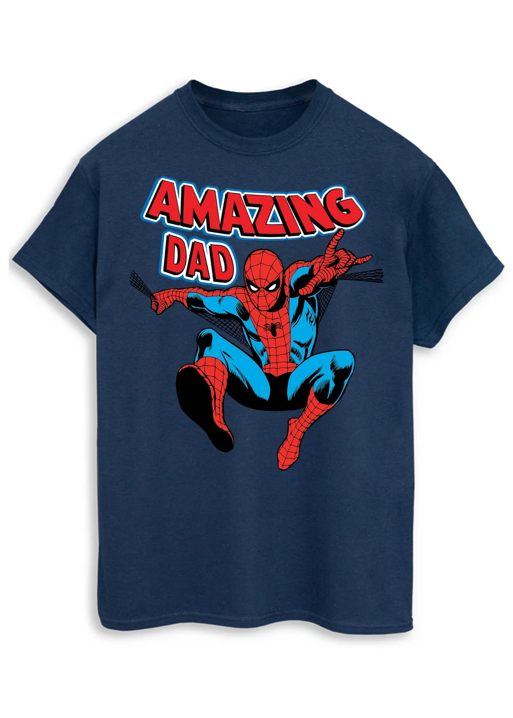 Marvel Spider Man Amazing Dad Navy T Shirt - 4XL Image 1