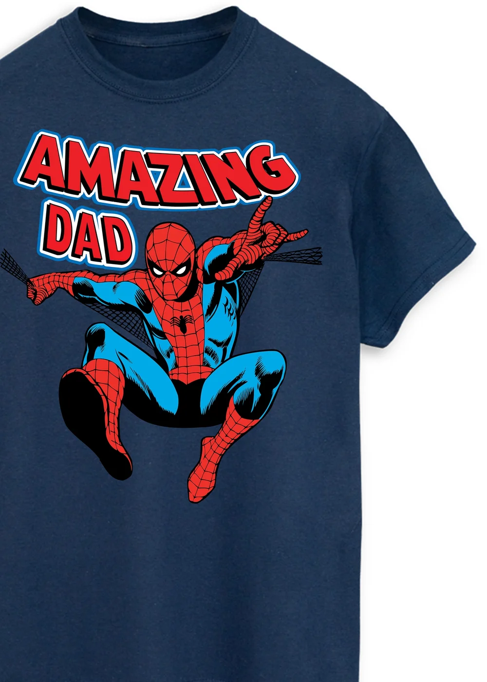 Marvel Spider Man Amazing Dad Navy T Shirt - 4XL Image 2