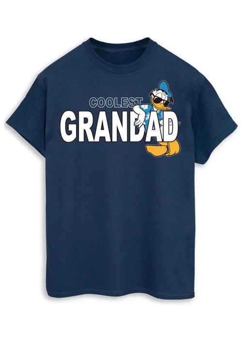 Disney Donald Duck Coolest Grandad Navy T Shirt - Small Image 1