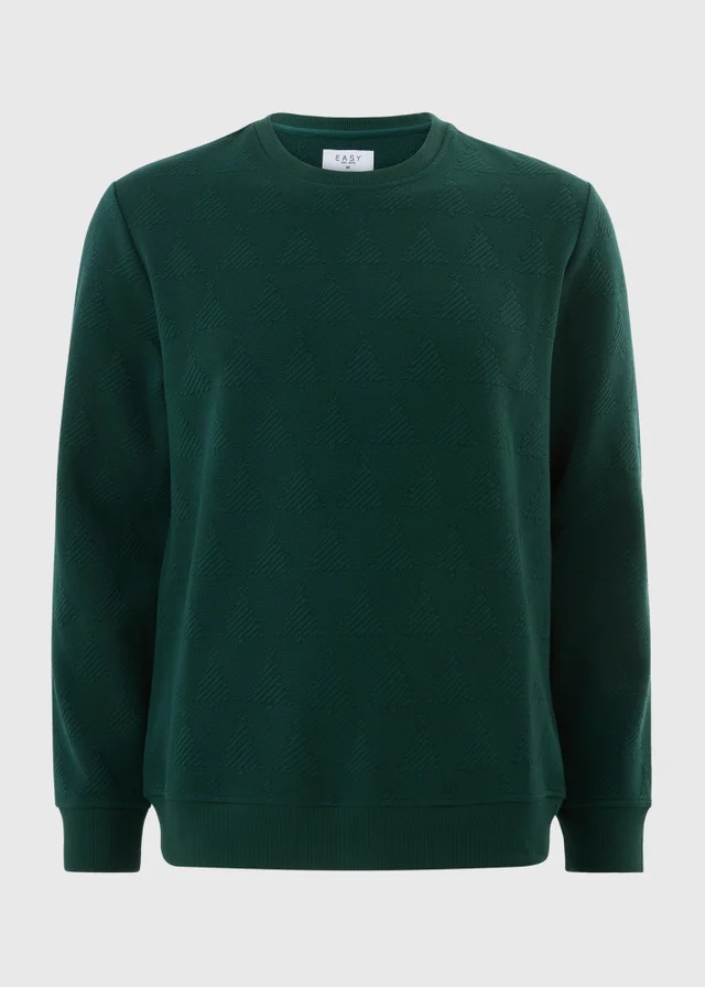 Green Quilt Textured Christmas Crew Jumper
