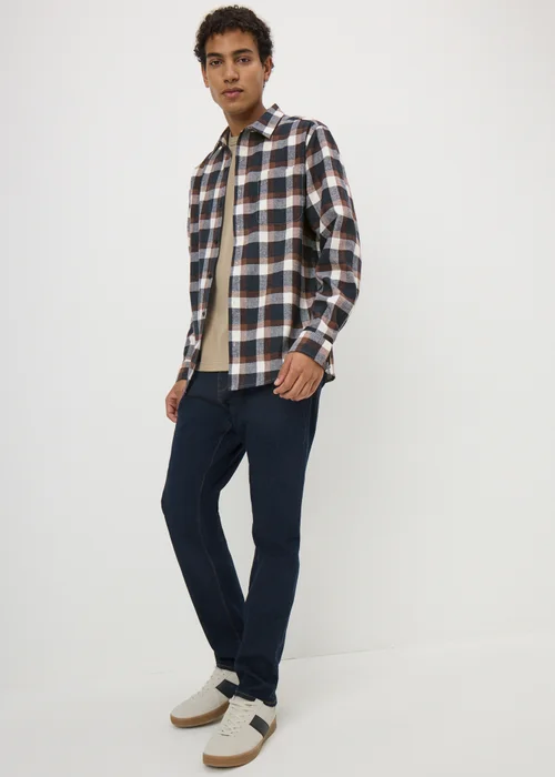 Brown Long Sleeve Check Shirt - Small Image 2