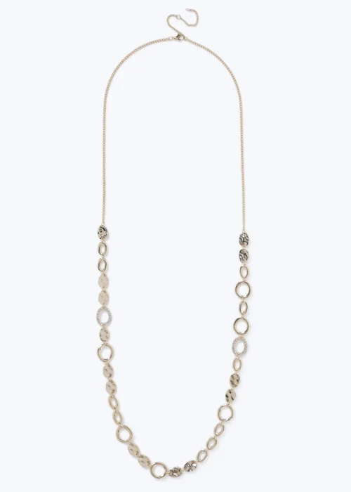 Muse Gold Textured Circle Long Rope Necklace - One Size Image 1
