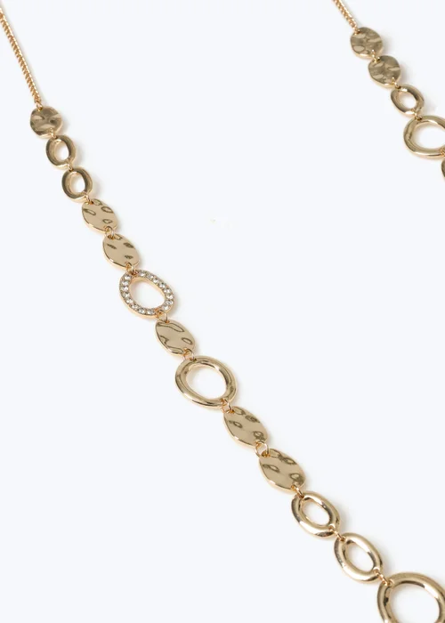 Muse Gold Textured Circle Long Rope Necklace - One Size Image 2