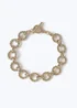 Muse Gold T Bar Circle Link Bracelet - One Size Image 1