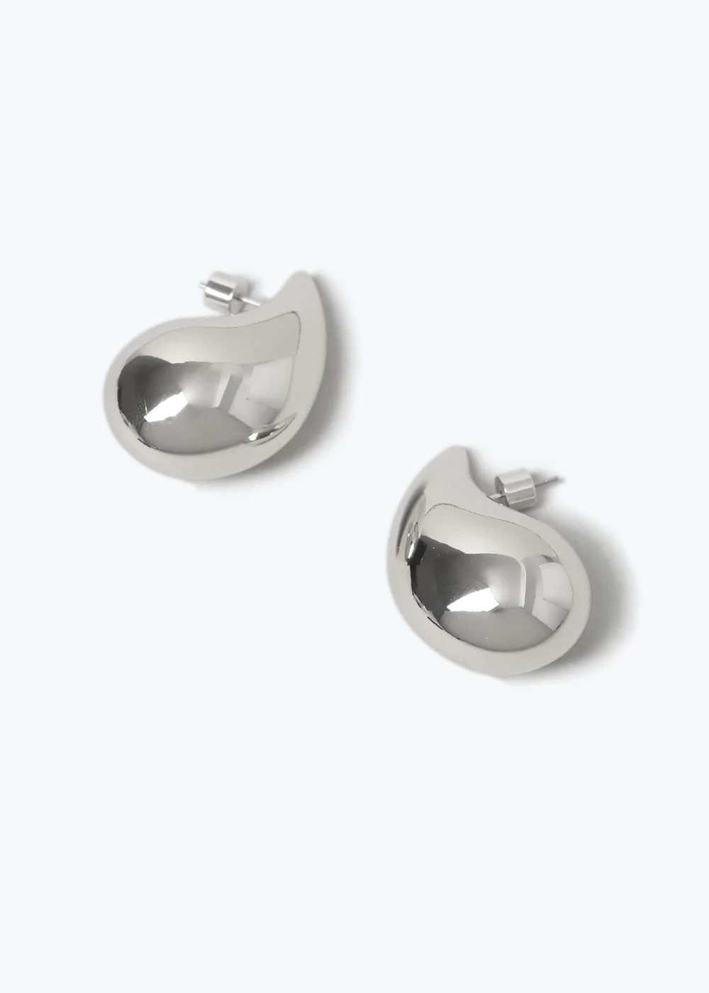 Muse Silver Chunky Graduated Domed Earrings - One Size Image 2