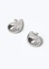 Muse Silver Chunky Graduated Domed Earrings - One Size Image 2