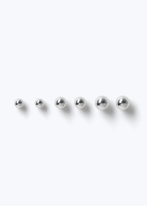 Muse 3 Pack Silver Ball Stud Earrings - One Size Image 1