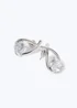 Muse Silver Cubic Zirconia Loop Stud Earrings - One Size Image 1