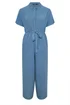 YOURS Curve Blue Wide Leg Chambray Jumpsuit - 20 Image 5
