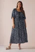 Yours Curve Blue Paisley Print Tie Front Maxi Dress - 18 Image 1