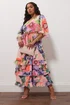 Yours London Curve Pink Floral Print Tiered Maxi Dress - 22 Image 2