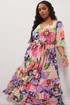 Yours London Curve Pink Floral Print Tiered Maxi Dress - 22 Image 5