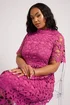 Yours London Curve Magenta Pink Lace Crochet Midi Dress - 26-28 Image 4