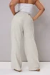 Yours Curve White Striped Linen Tie Front Trousers - 26-28 Image 5